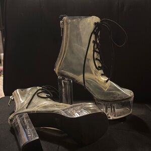 Discontinued Current Mood Transparent Platform Ankle Boots